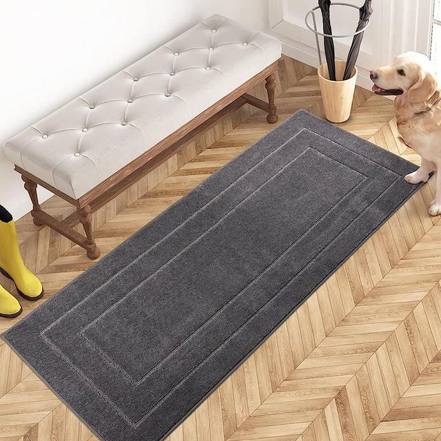 PURRUGS Dirt Trapper Door mat 24" x 59", Non-Slip/Skid Machine Washable Entryway Rug, Dog Door Mat, Super Absorbent Welcome mat for Muddy Wet Shoes and Paws