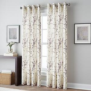 Botanical Grommet Top Window Curtain Panel