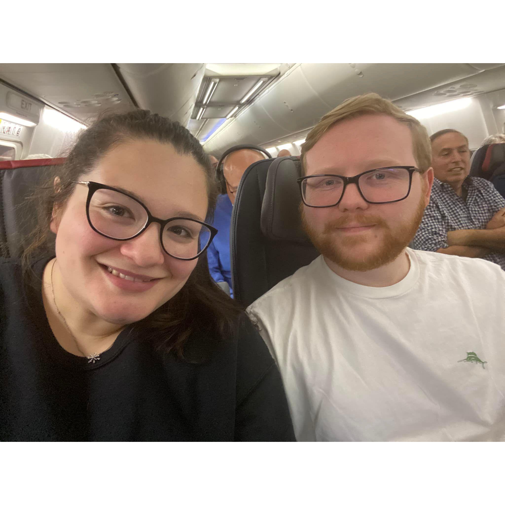 On our flight to Las Vegas! We went for our 2 year anniversary!