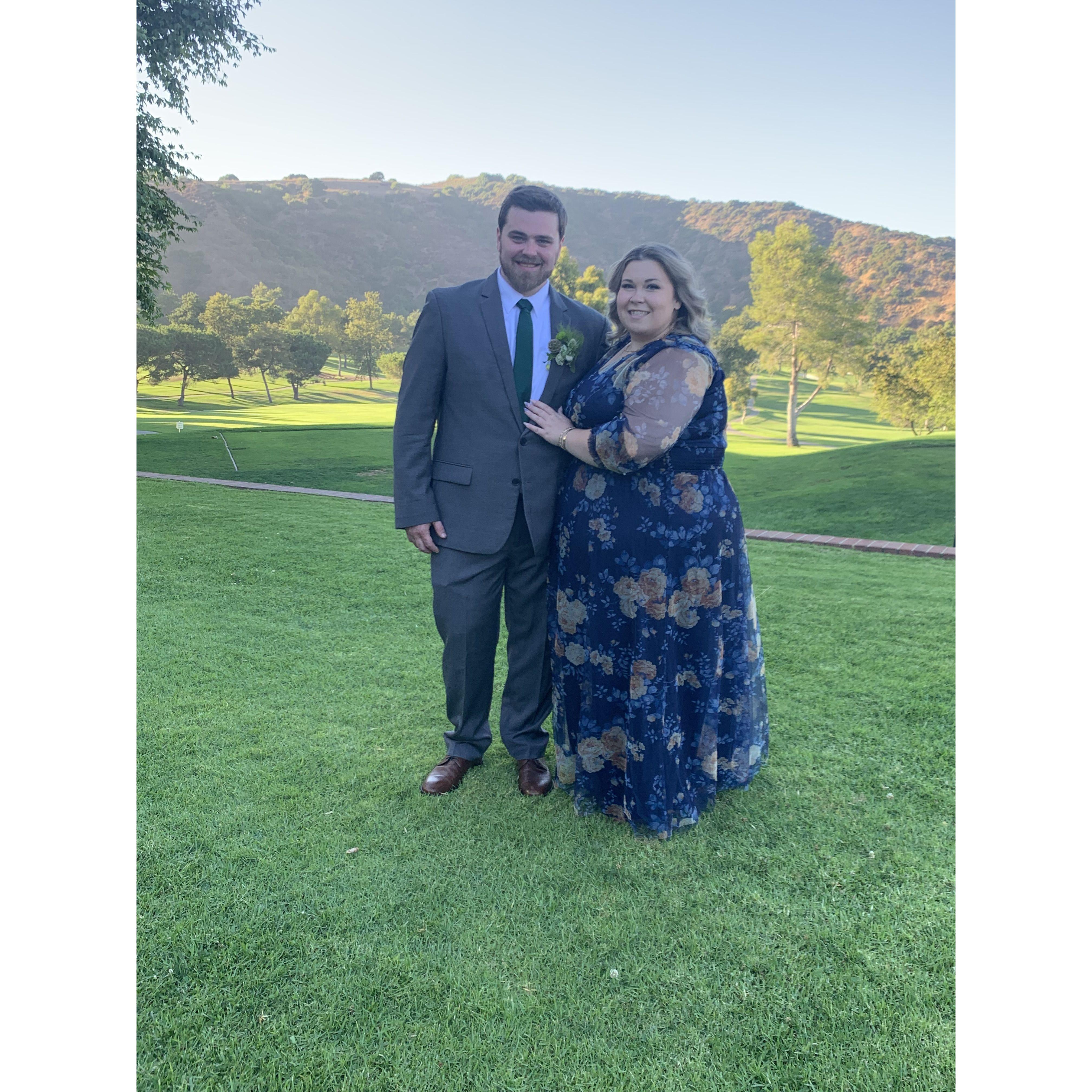 All dressed up at Andrew and Sophia's wedding!