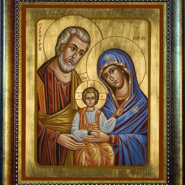 Trinity Stores Desk Framed Religious Art Print-Bronze - 9x11 Holy Family by Joan Cole