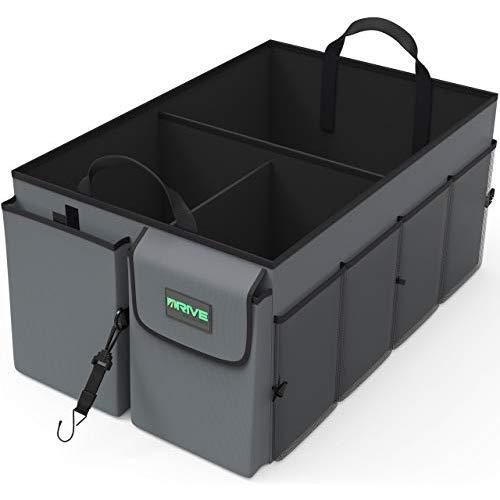 Drive Auto Products Car Trunk Storage Organizer - Collapsible Multi-Compartment - Adjustable Securing Straps
