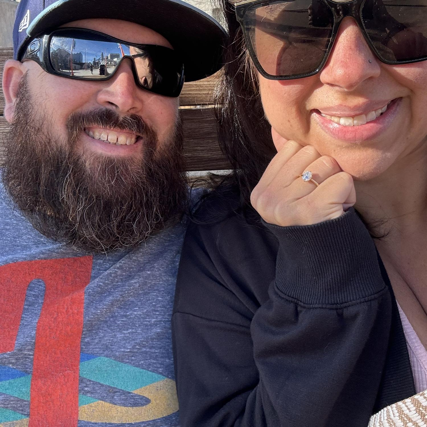 Surprise! We got engaged on my birthday! The ring setting is called “The Layton” and Wilbur had saved designer after I sent it to him when Leighton was born.