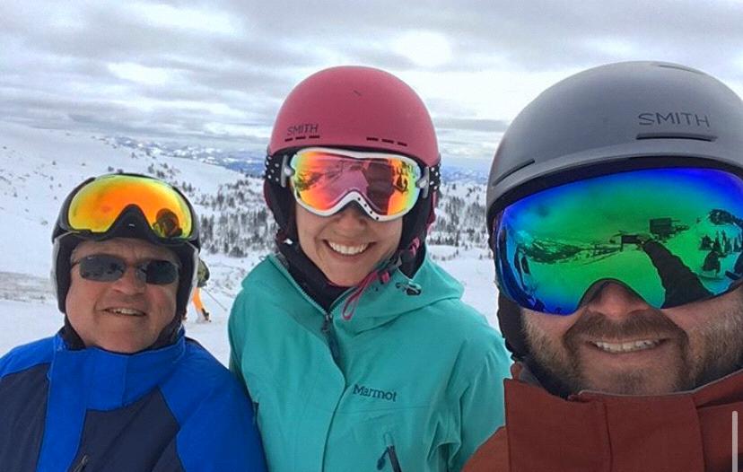 Brooke (Kyle’s dad) Meghan and Kyle skiing!