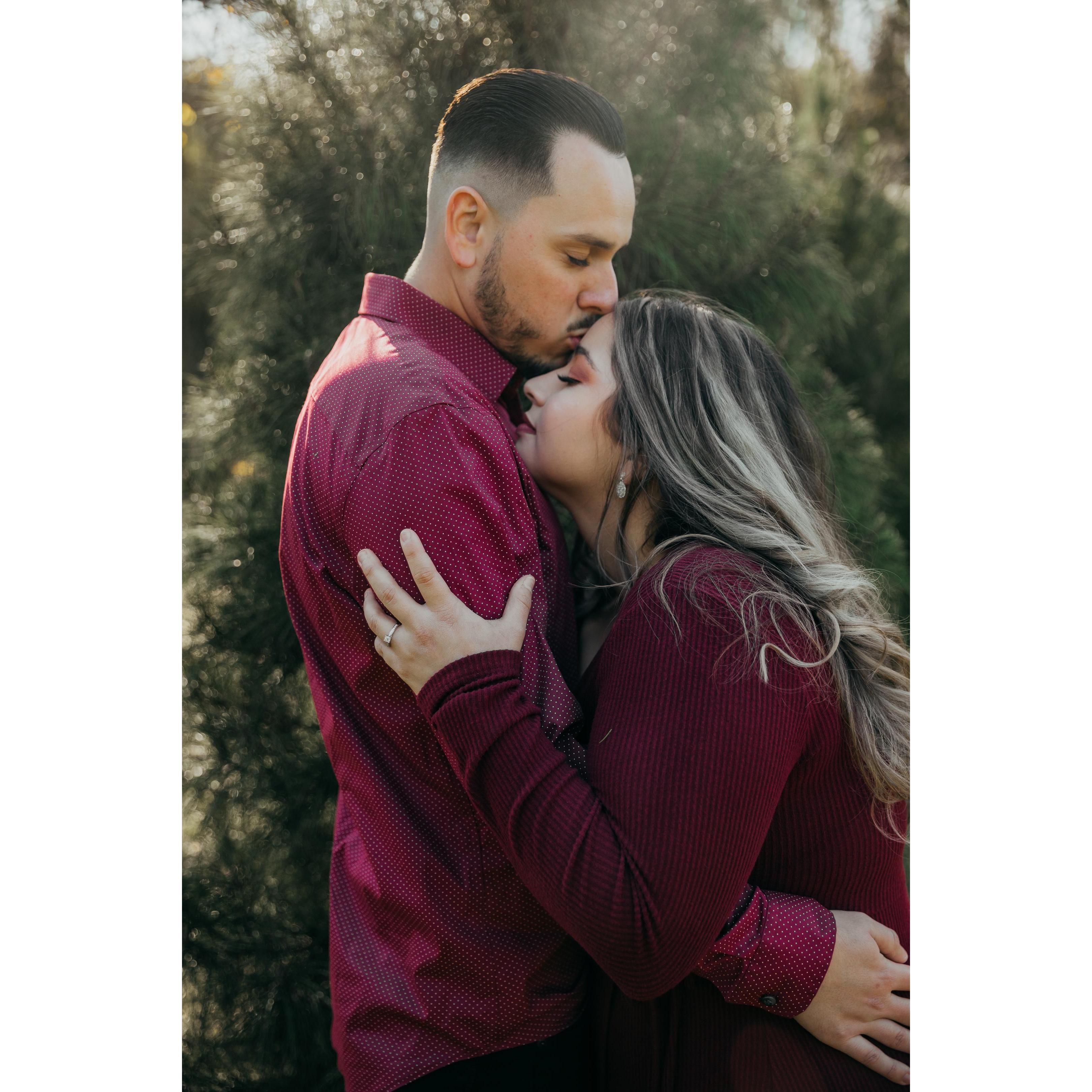 Moments after the proposal. Ultimate bliss.