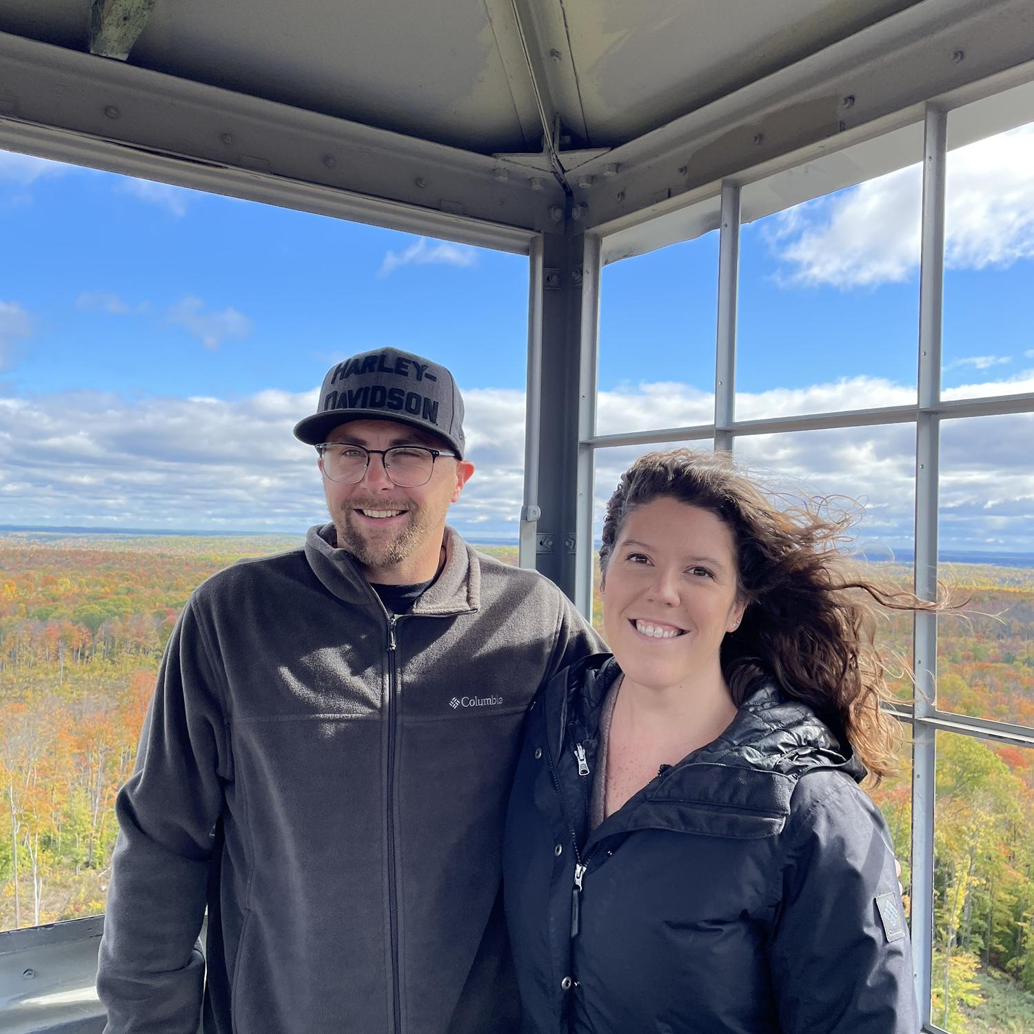 October 2023 - When Olivia told Matt she wanted to see the pretty fall colors, and they climbed the fire tower in Mountain!