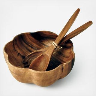 Round Flared Bowl with Salad Servers