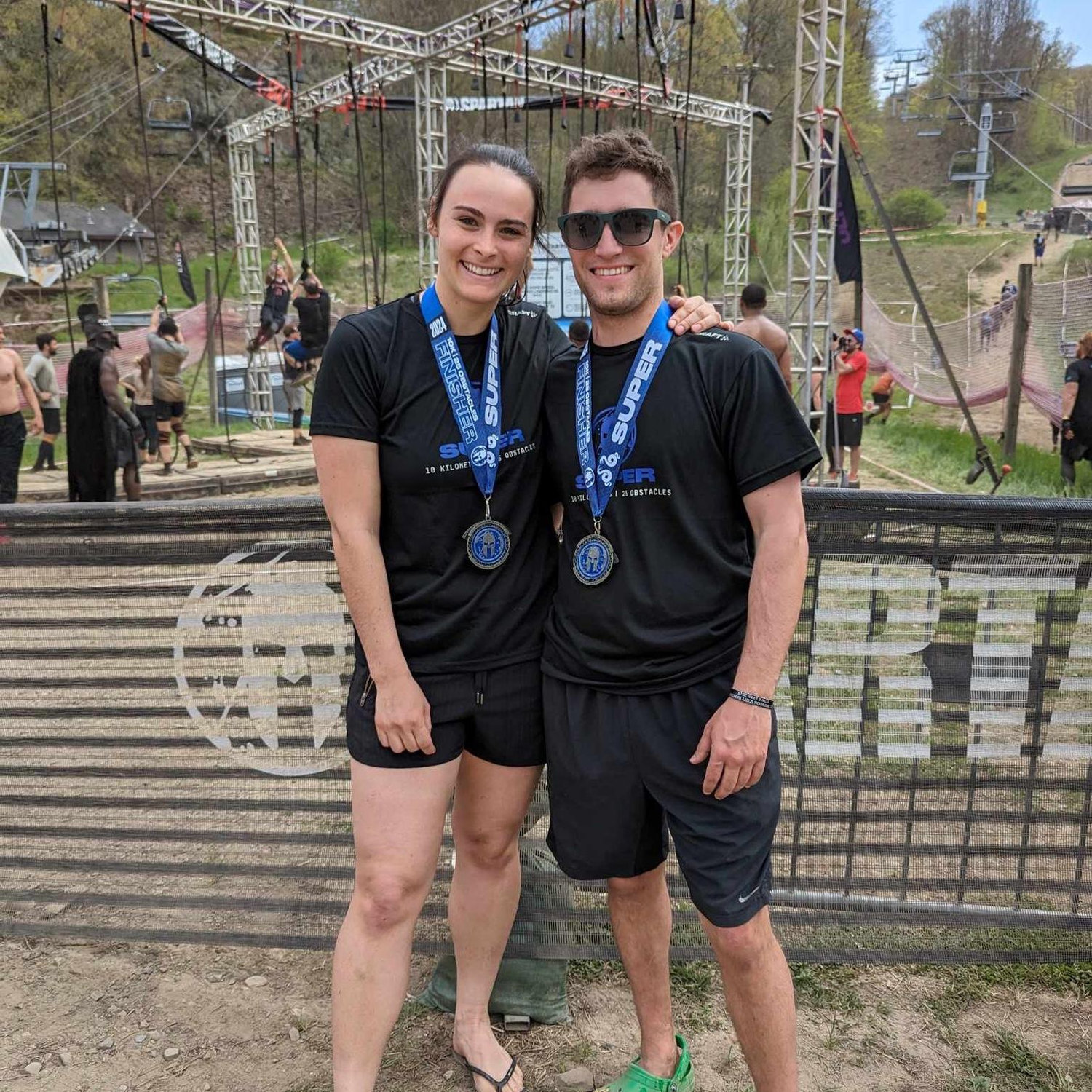 Excellent date idea 3 months into dating. 10k, 2,800 ft elevation gain, 25 obstacle race.