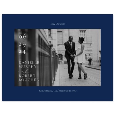 Blue Modern Wedding Digital Save the Date - Barnell Landscape