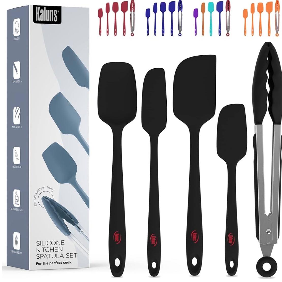 Silicone Spatula Set and Tongs (Set of 5)
