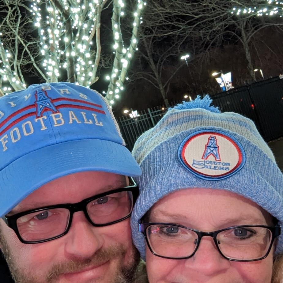 My first NFL Cowboy Game in Tennessee!  Sporting the Old School Oliers hats!