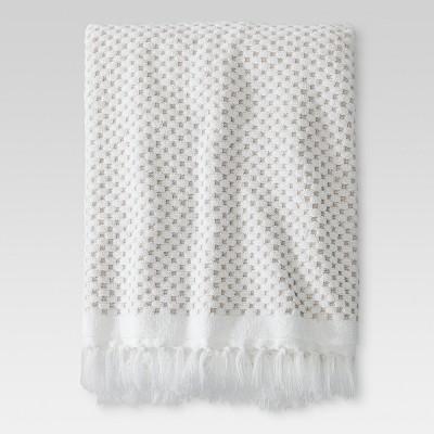 Knotted Fringe Bath Towels White - Threshold™