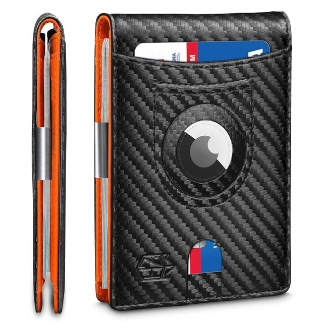 Zitahli Men's Wallets Airtag Holder Slim Rfid Leather with Gift Box