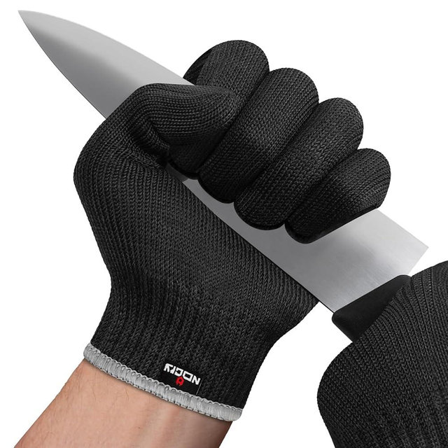 NoCry Premium Cut Resistant Gloves Food Grade — Level 5 Protection; Ambidextrous; Machine Washable; Superior Comfort and Dexterity; Lightweight; Complimentary eBook