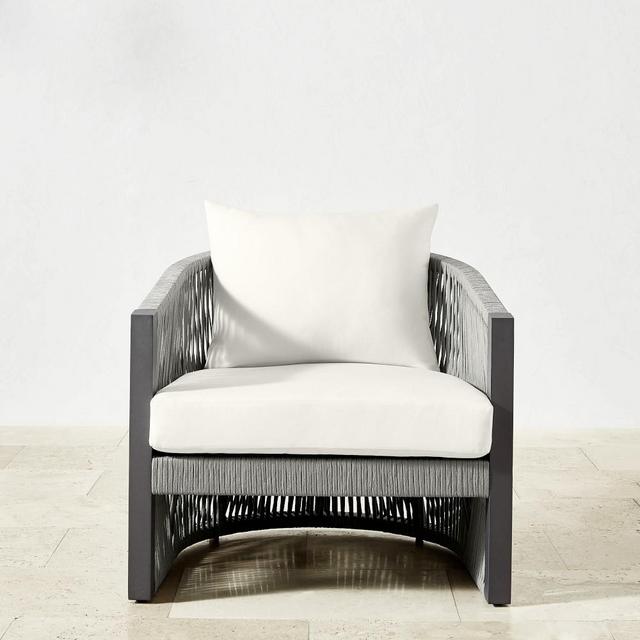 Pasadena Club Chair, Metal, Grey, Rope