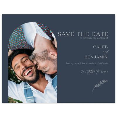 Blue Greenery Wedding Digital Save the Date - Oakbrook Photo