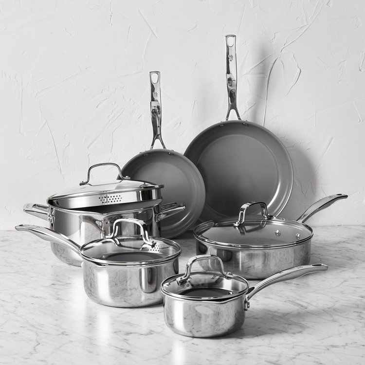 Henckels フライパンなど３点セット Henckels, Clad H3 10-Piece Ceramic Nonstick Cookware Set | Zola