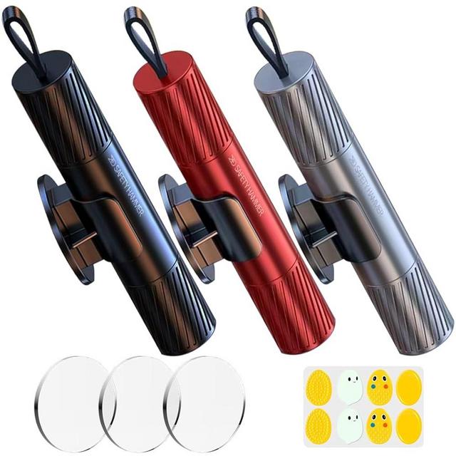 smosun Safehammer - 2024 Upgraded Safe Hammer Glass Breaker Under Water, Car Hammer Seatbelt Cutter Window Breaker Emergency Escape Tool, Safehammer Glass Breaker for New Cars (3PCS)