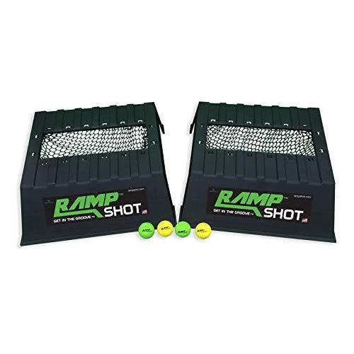RampShot Game Set- Cornhole on Steroids, Great for Families, Yard, Beach, Tailgate, Camping - Includes 2 Ramps, 4 Balls, 2 Stickers, 2 Nets, and Instructions