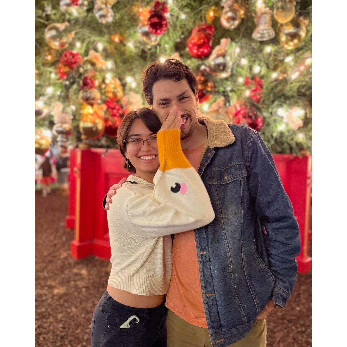 Christmas 2024 at the Americana with my new goose sweater.