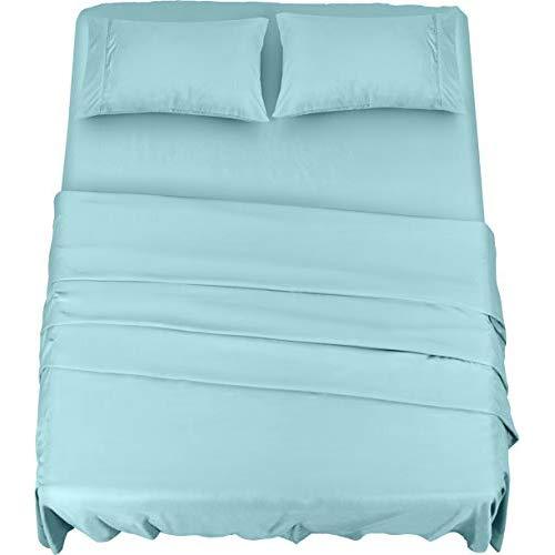 Utopia Bedding Bed Sheet Set - 4 Piece Queen Bedding - Soft Brushed Microfiber Fabric - Wrinkle, Shrinkage & Fade Resistant - Easy Care (Queen, Blue)