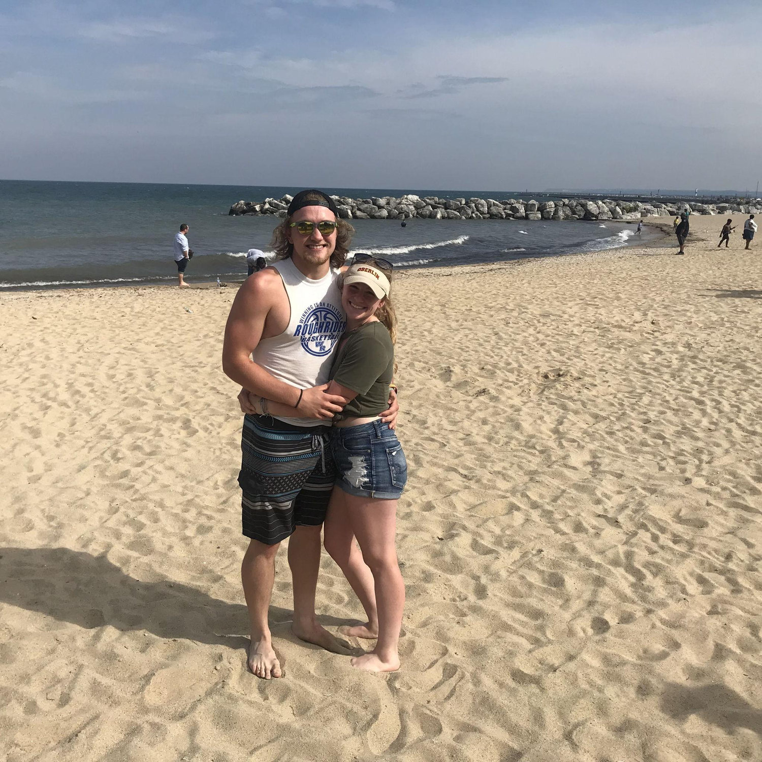 Luke's first ever beach day in Milwaukee, 2019.
