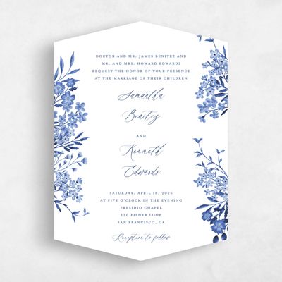 Blue Diamond Wedding Invitation - Lombardy Classic