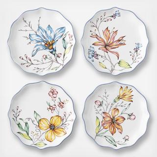 Floretta Assorted Tidbit Plate, Set of 4