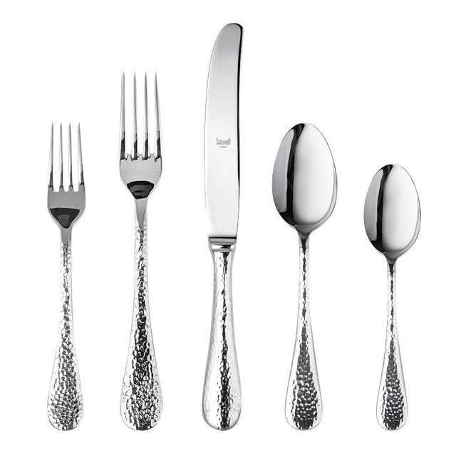 Epoque Hammered Flatware, Set of 20 - Stainless Steel