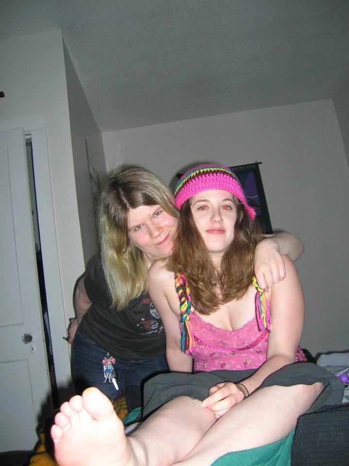 I met a lot of my friends through an old ex. This photo shows how much they liked and accepted me, even though I was much younger than them. That’s my hat Sarah has on, by the way.