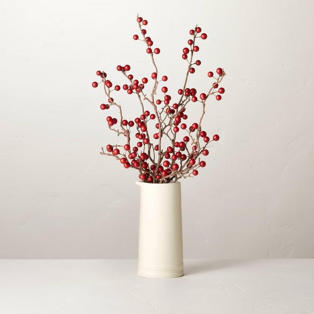 18" Faux Red Berry Ceramic Arrangement - Hearth & Hand™ with Magnolia