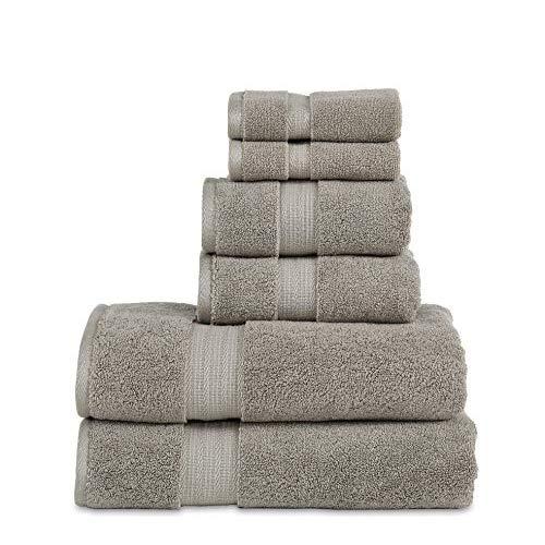 804 GSM 6 Piece Towels Set, 100% Cotton, Premium Hotel & Spa Quality, Highly Absorbent, 2 Bath Towels 27” x 54”, 2 Hand Towel 16” x 28” and 2 Wash Cloth 12” x 12”. Grey Color