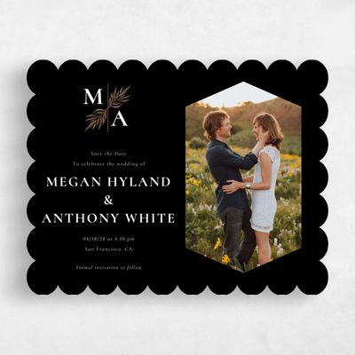 Black Scalloped Wedding Save the Date - Cappell Photo