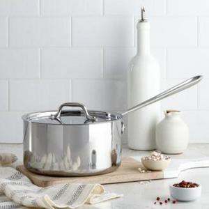 All-Clad - Stainless Steel 3.5 Qt. Covered Saucepan