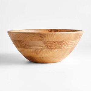 Crate & Barrel Carson Large Ash Wood Bowl