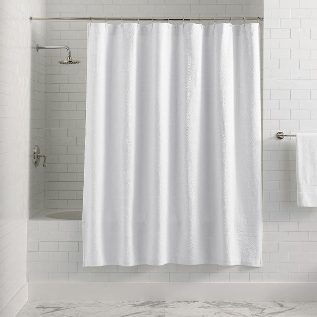 Floral Matelasse Shower Curtain, White, 72"