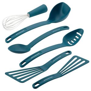 Rachael Ray Nylon Nonstick Tools Set, Marine Blue, 6-Piece, Tools and Gadgets