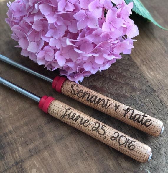 Engraved Camping Forks Marshmallow Roasting Sticks Personalized Wooden Handle Telescoping Fork Customize Outdoorsman Gift
