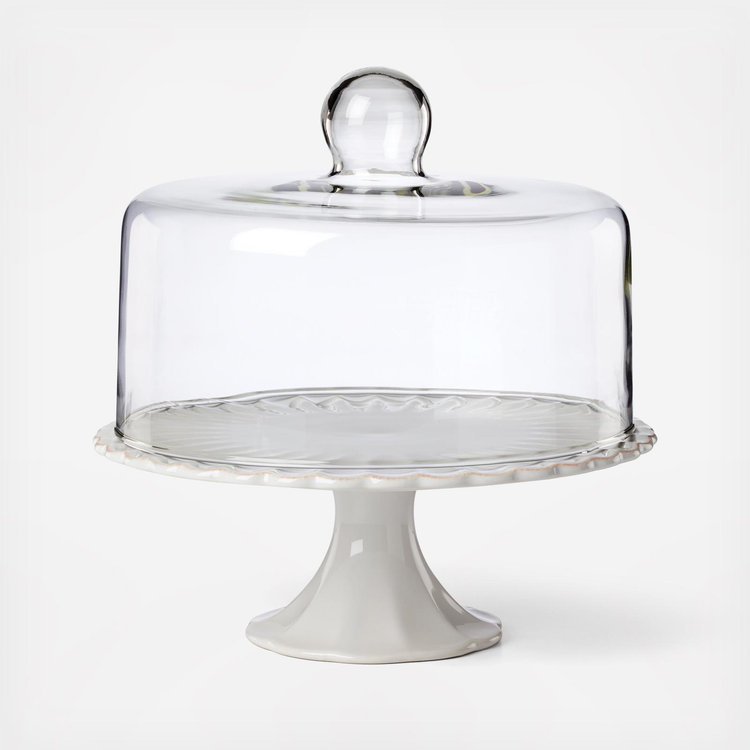 Lenox, French Perle Scallop Cake Plate with Dome | Zola