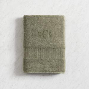 Resort Organic Cotton Towel - Aloe - Traditional Block - Style 11 - Dress Green - MCR Monogram