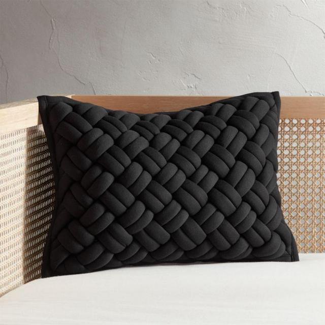18"x12" Jersey Interknit Black Pillow