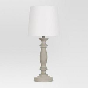 Turned Wood Table Lamp Gray Includes Energy Efficient Light Bulb - Threshold™