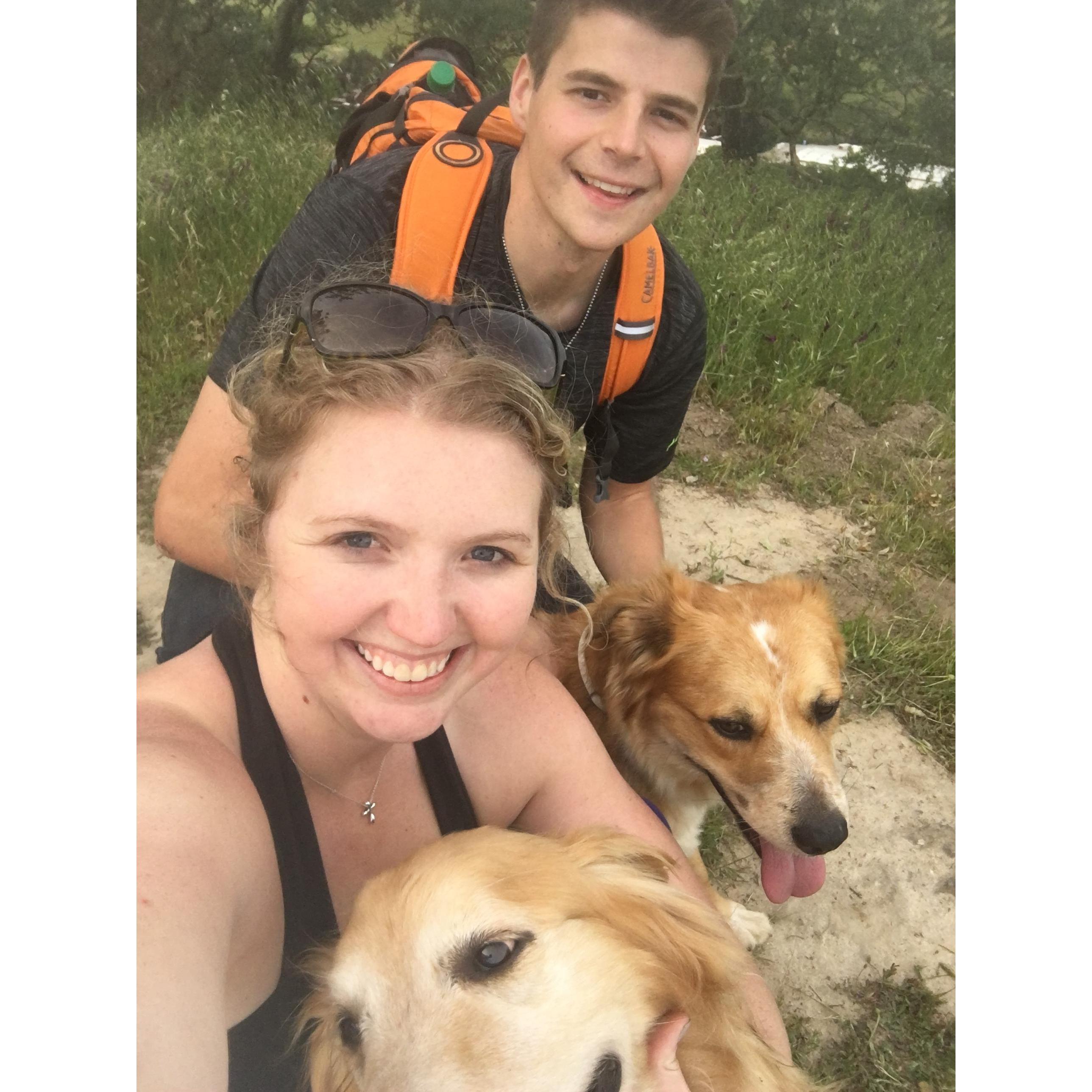 We love hiking with our dogs... Gracie & Bailey!