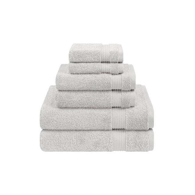 American Soft Linen Bekos 6 Piece Towel Set, 100% Cotton Bath Towel Set for Bathroom, Silver