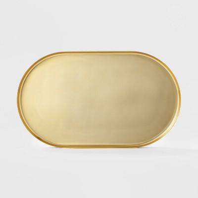24" x 14.1" Decorative Brass Tray Gold - Project 62&#153;