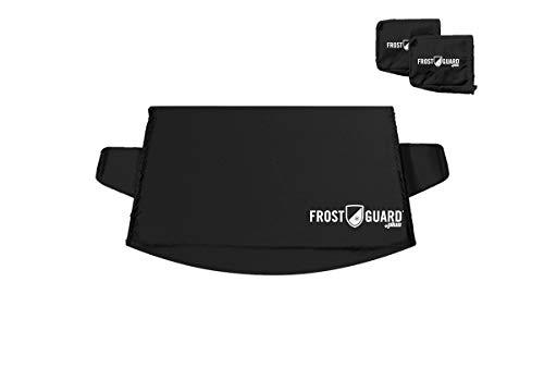FrostGuard Plus Winter Windshield + Mirror Covers - Weather Resistant - Security Panels and Wiper Blade Cover - Protects from Snow, Ice and Frost (X-Large, Black)…