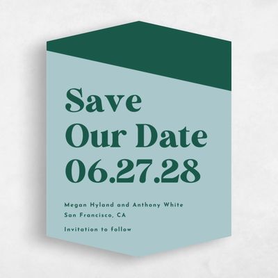 Blue Diamond Wedding Save the Date - Zesty Portrait