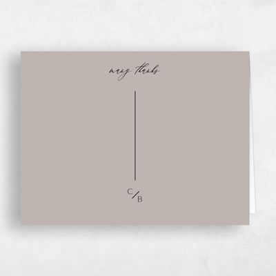 Greige, Grey Wedding Thank You - Merick Landscape