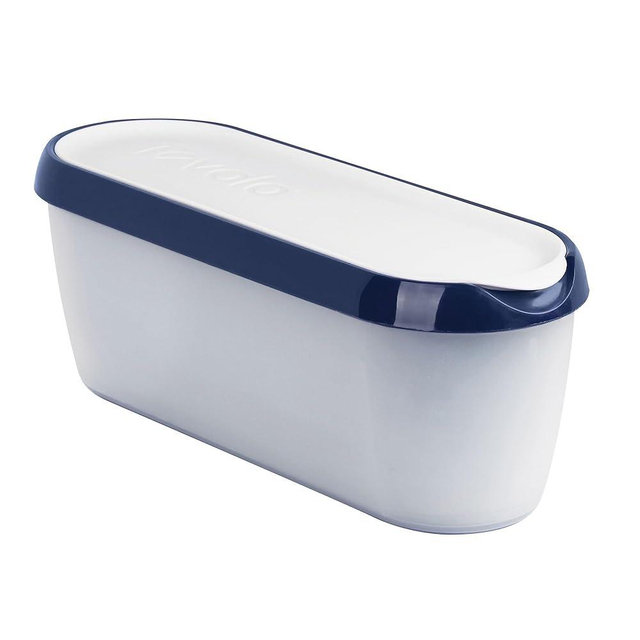 Tovolo Ice Cream Containers for Homemade Ice Cream, Glide-A-Scoop (1.5 Qt, Deep Indigo) - Stackable Ice Cream Storage Containers for Freezer - BPA-Free Ice Cream Tub with Lid & Non-Slip Base
