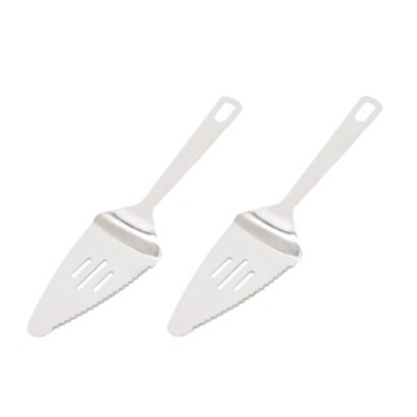 Farberware Professional Stainless Steel Pie Server/Cake Knife - Set of 2 | 11 Inch Serrated Edge Dessert Server, Durable and Dishwasher Safe | Baking Tool for Pies, Cakes, and Pastries